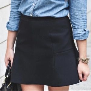 J. Crew Navy Blue Fluted Short Skirt, EUC